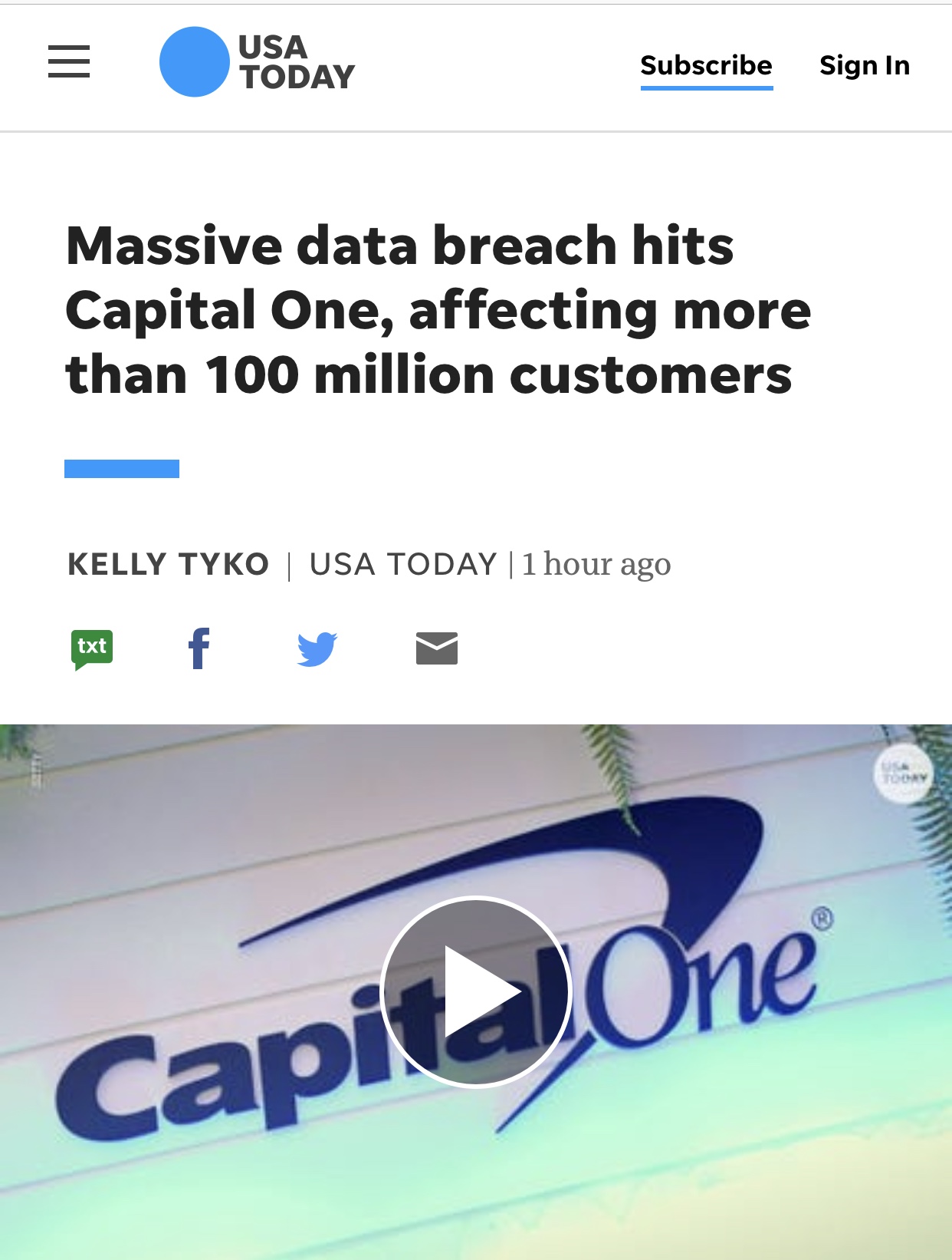 Massive data breach hits Capital One, affecting more than 100 million customers ...