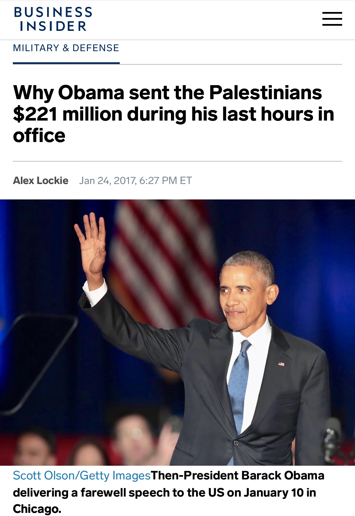 Why Obama sent Palestinians $221 million in his last hours in office