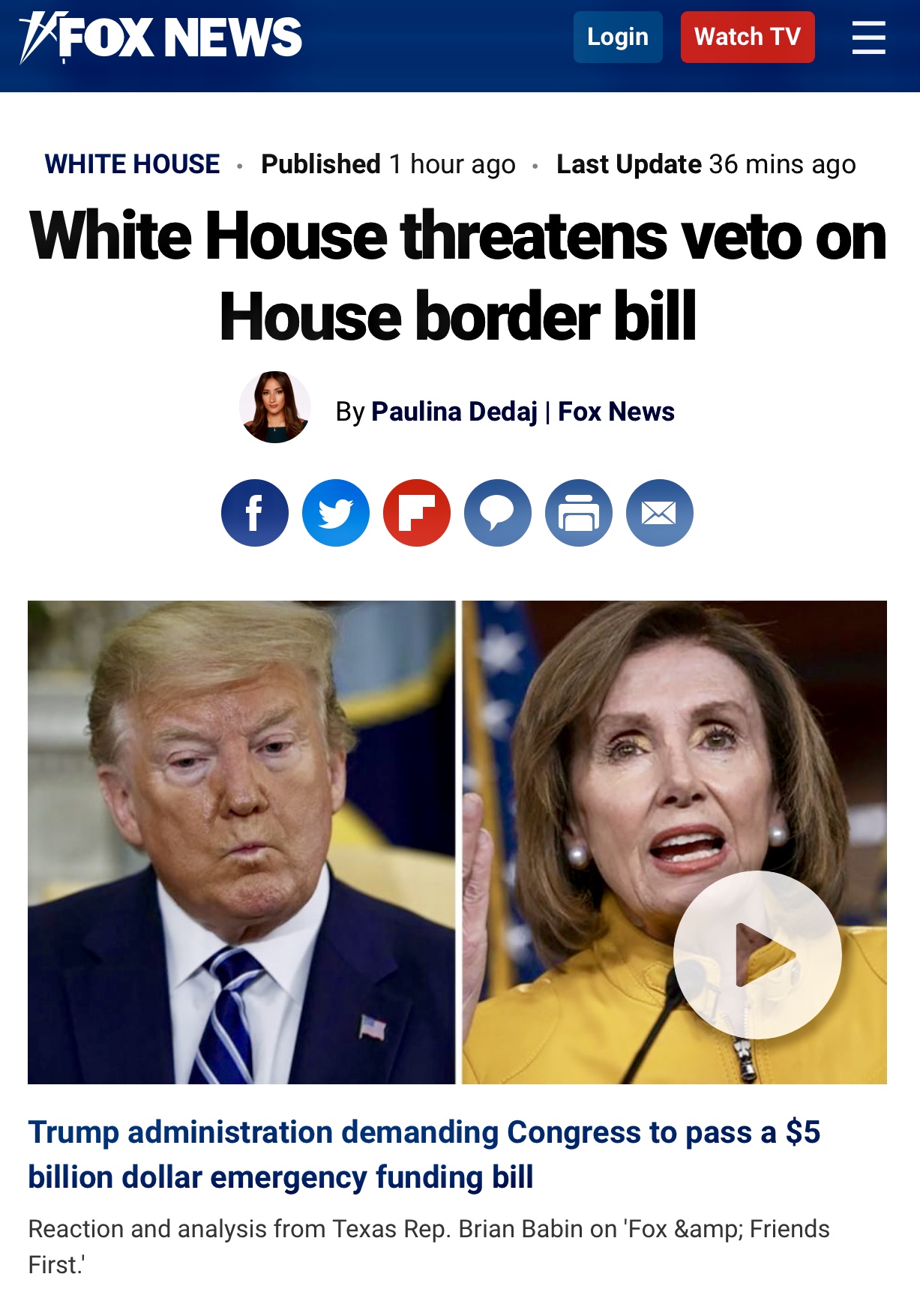 White House threatens veto on House border bill | Fox News