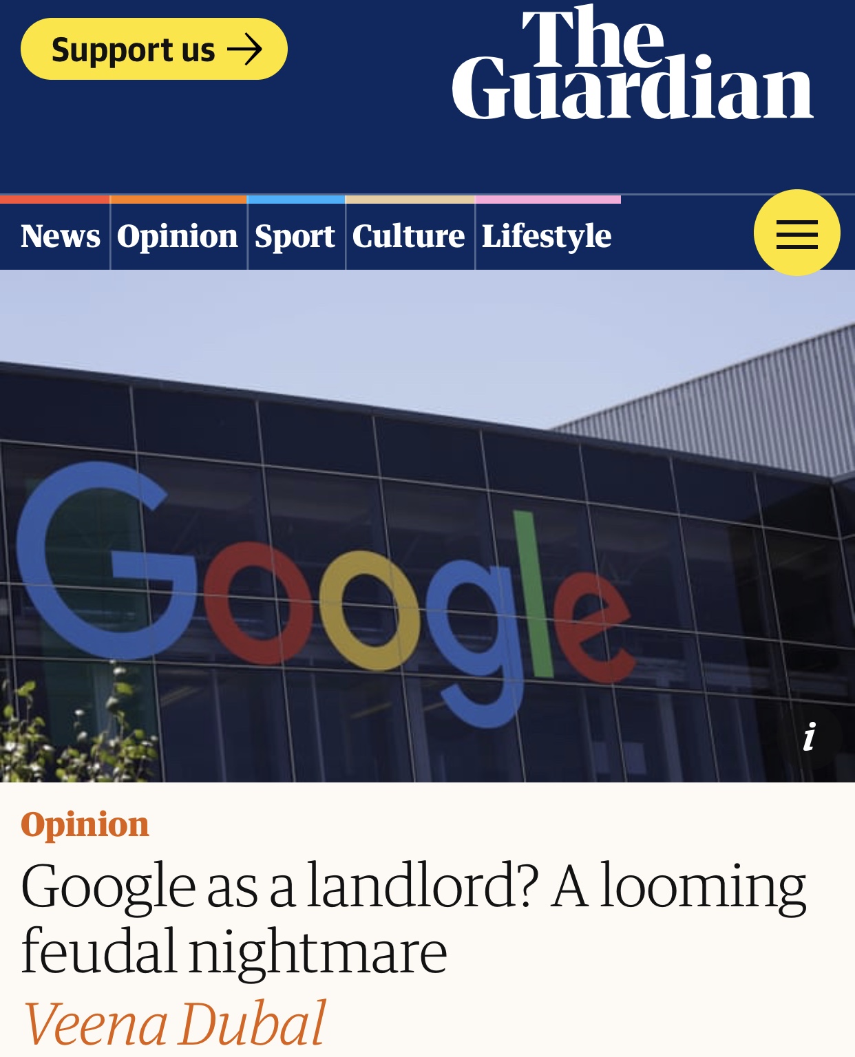 Google as a landlord? A looming feudal nightmare | Google | The Guardian
