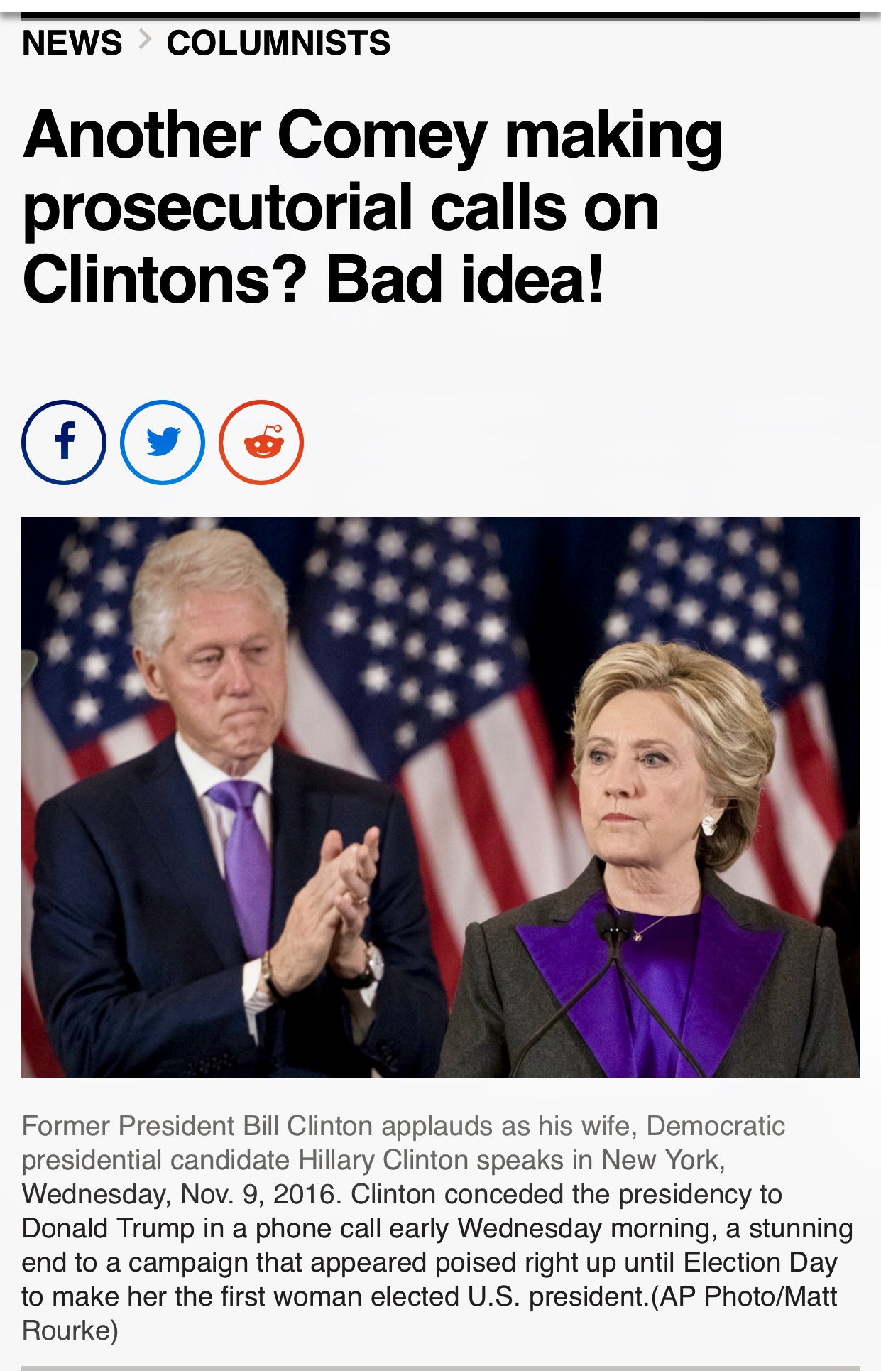Another Comey making prosecutorial calls on Clintons? Bad idea! – Boston Herald