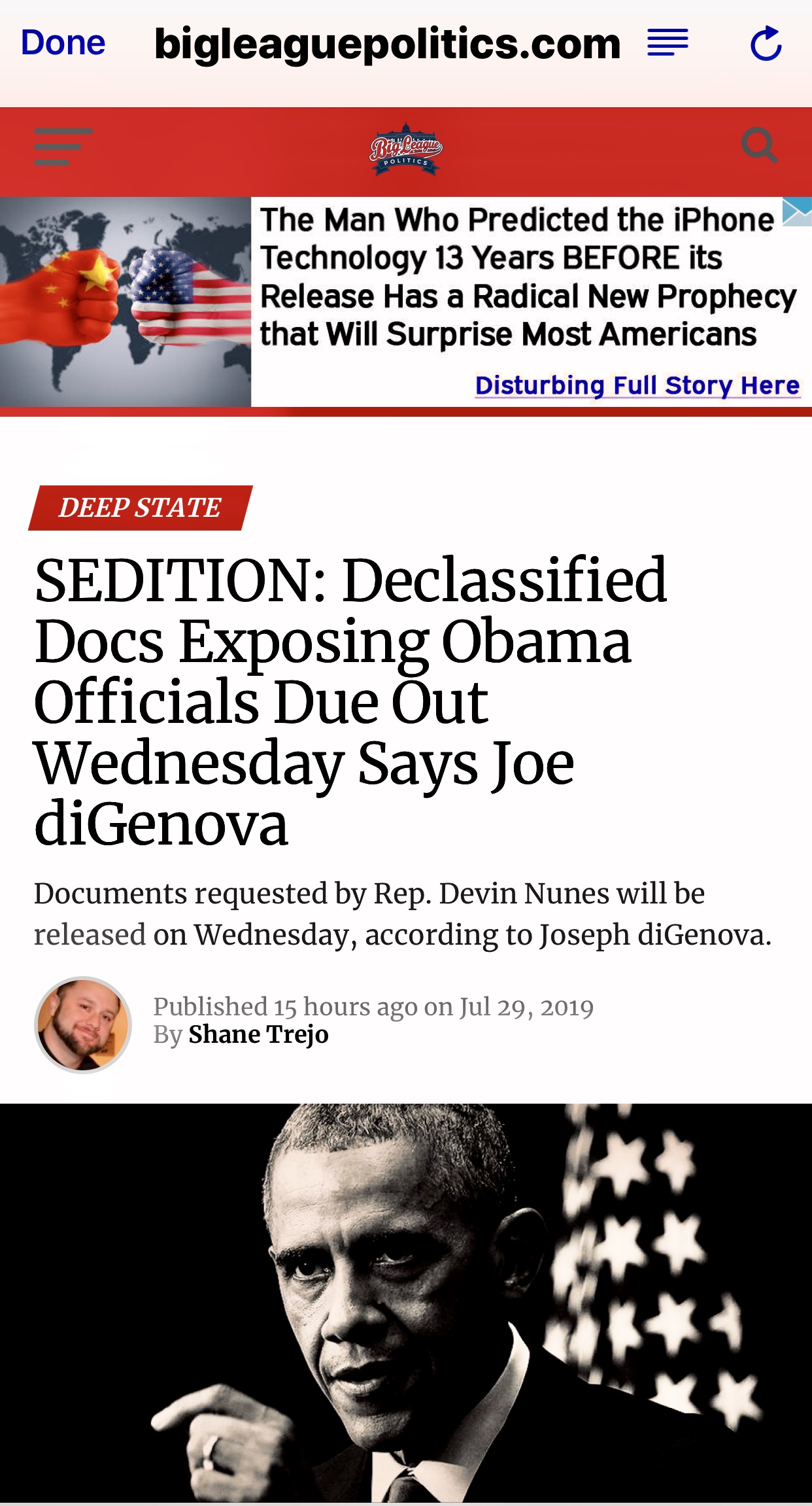 SEDITION: Declassified Docs Exposing Obama Officials Due Out Wednesday Says Joe diGenova – Big League Politics