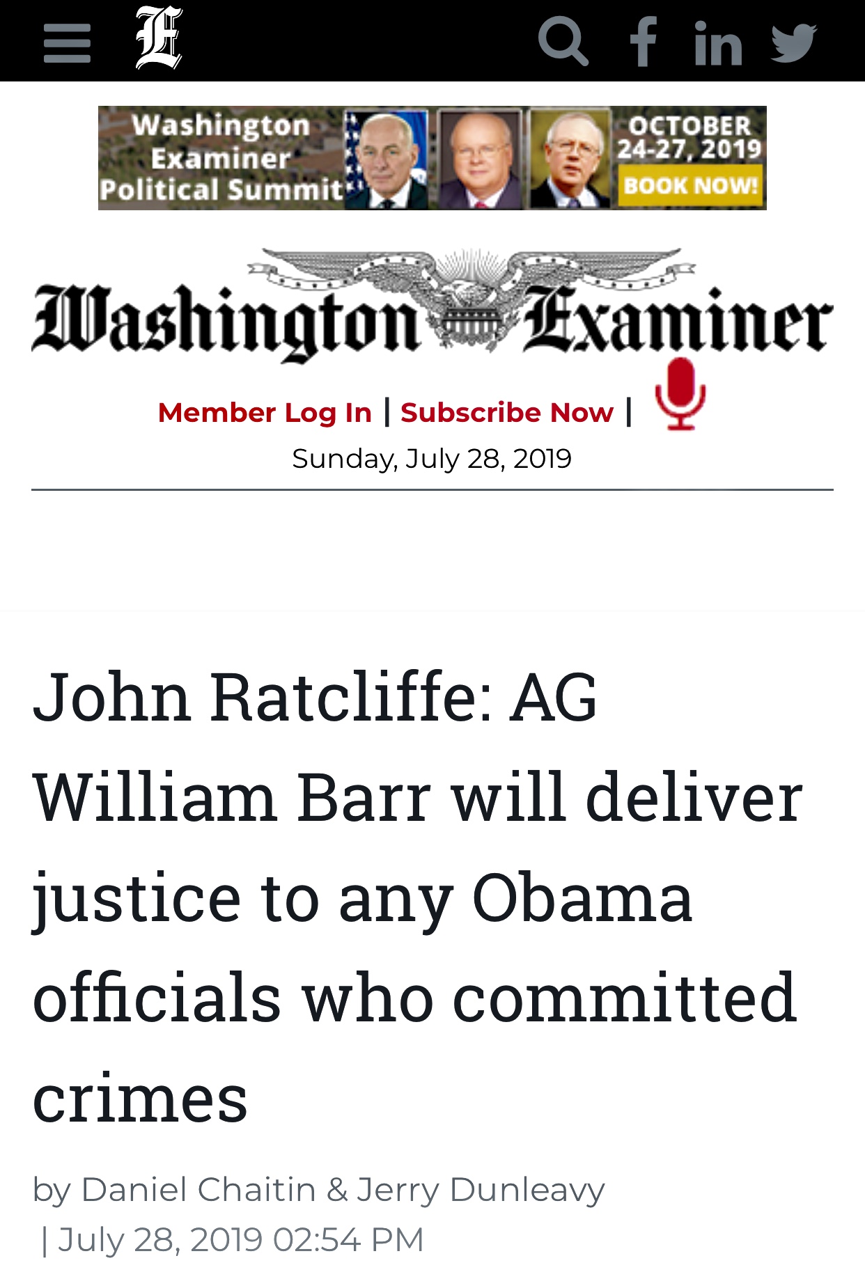 John Ratcliffe: AG William Barr will deliver justice to any Obama officials who committed crimes