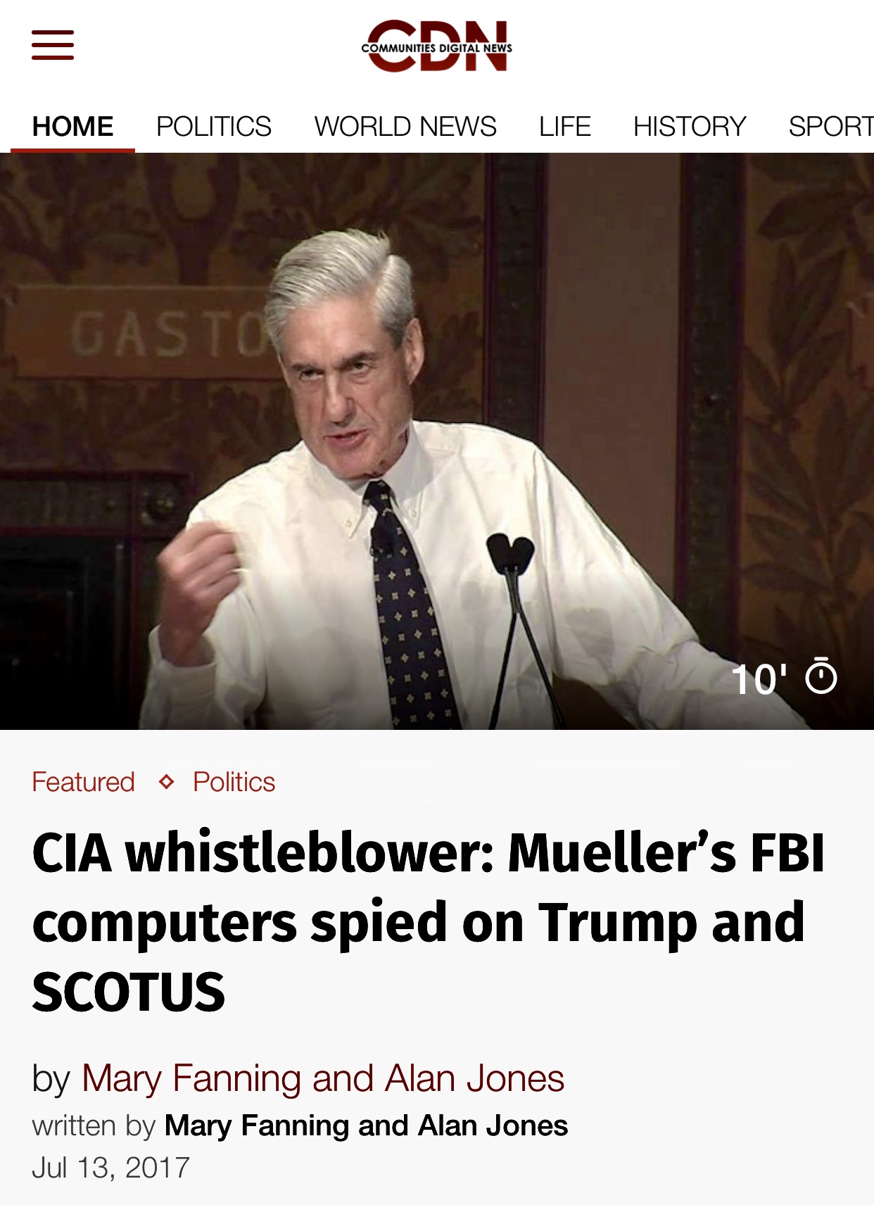 CIA whistleblower: Mueller’s FBI computers spied on Trump and SCOTUS