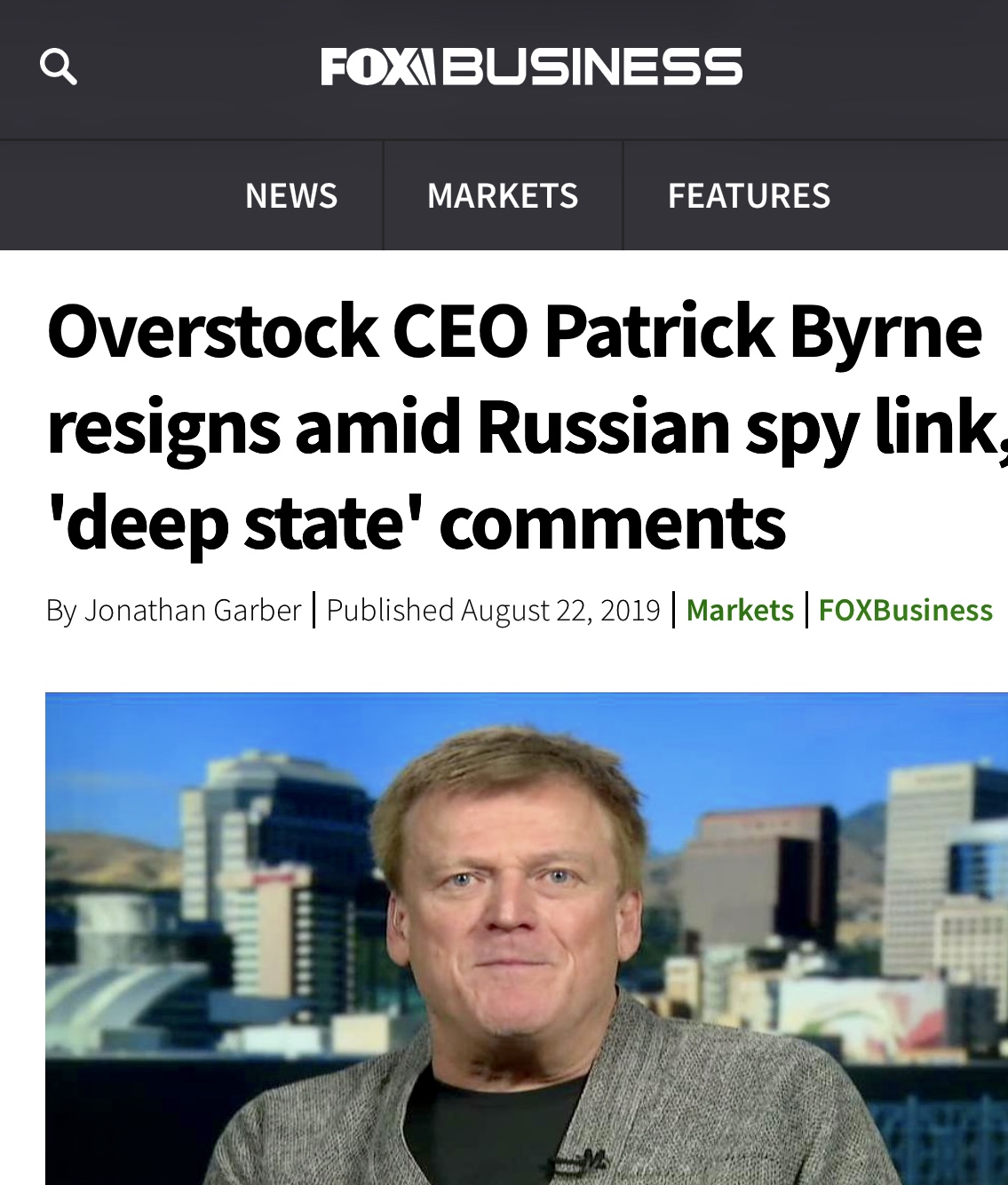 Overstock CEO Resigns After Deep State Comments