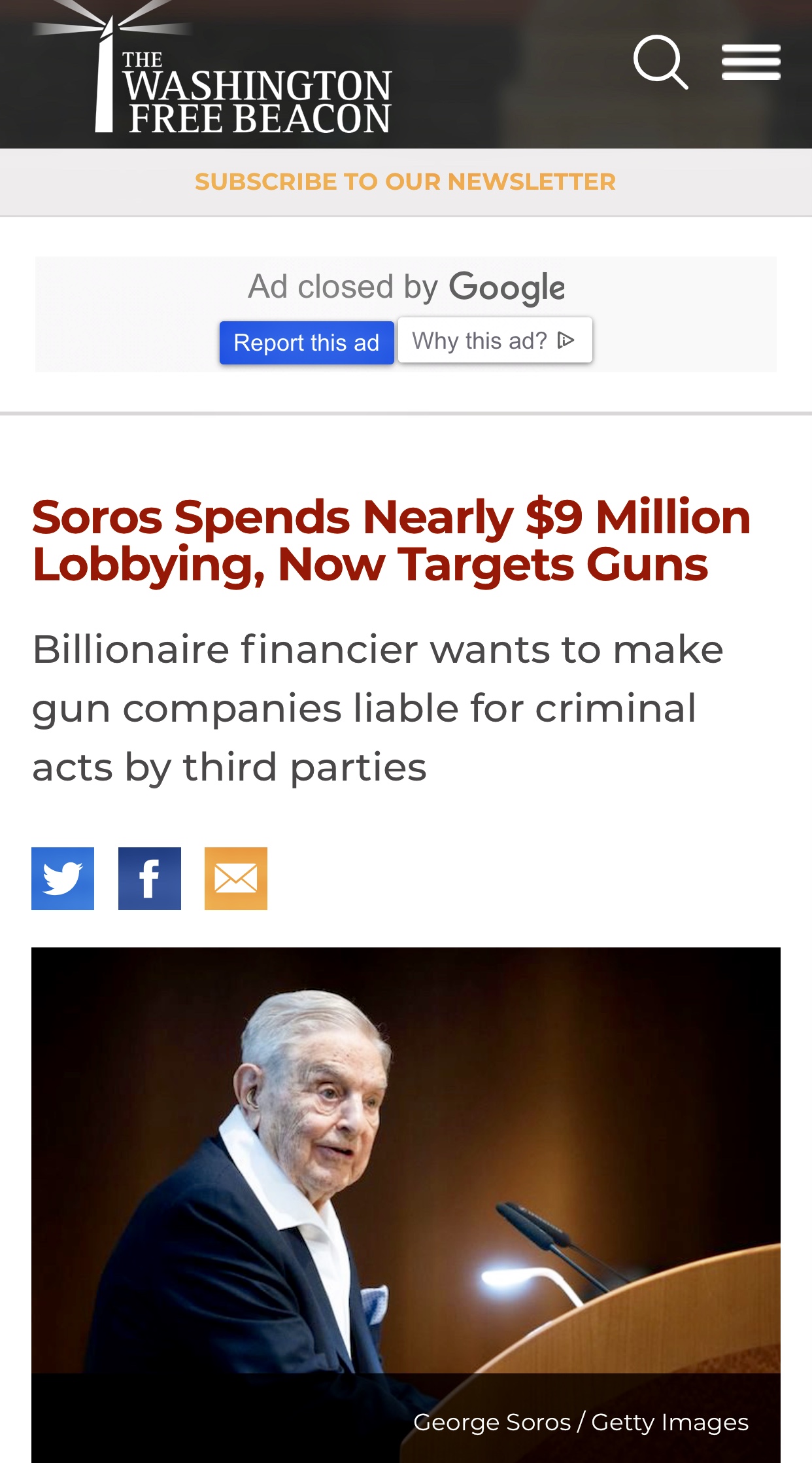 Soros Spends $9 Million Lobbying Targeting  Guns