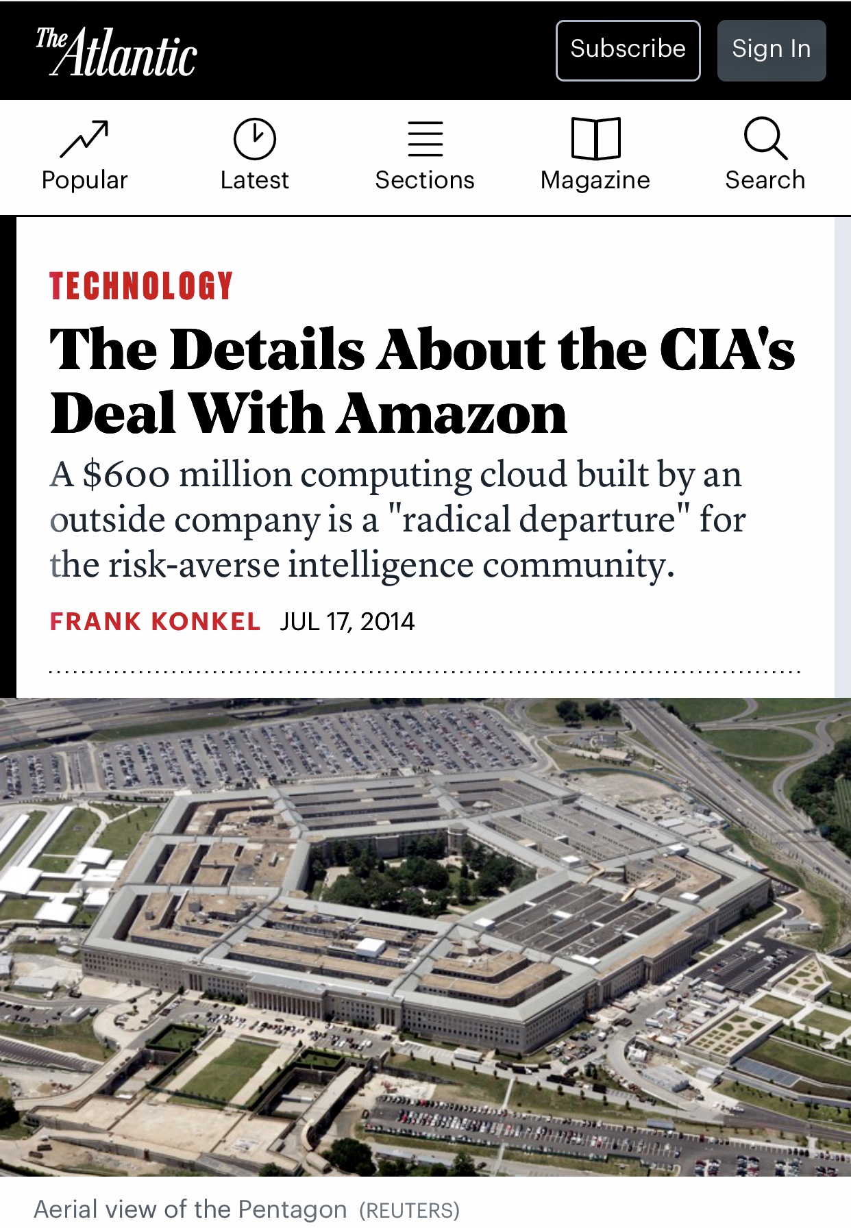 Details CIA’s Deal With Amazon