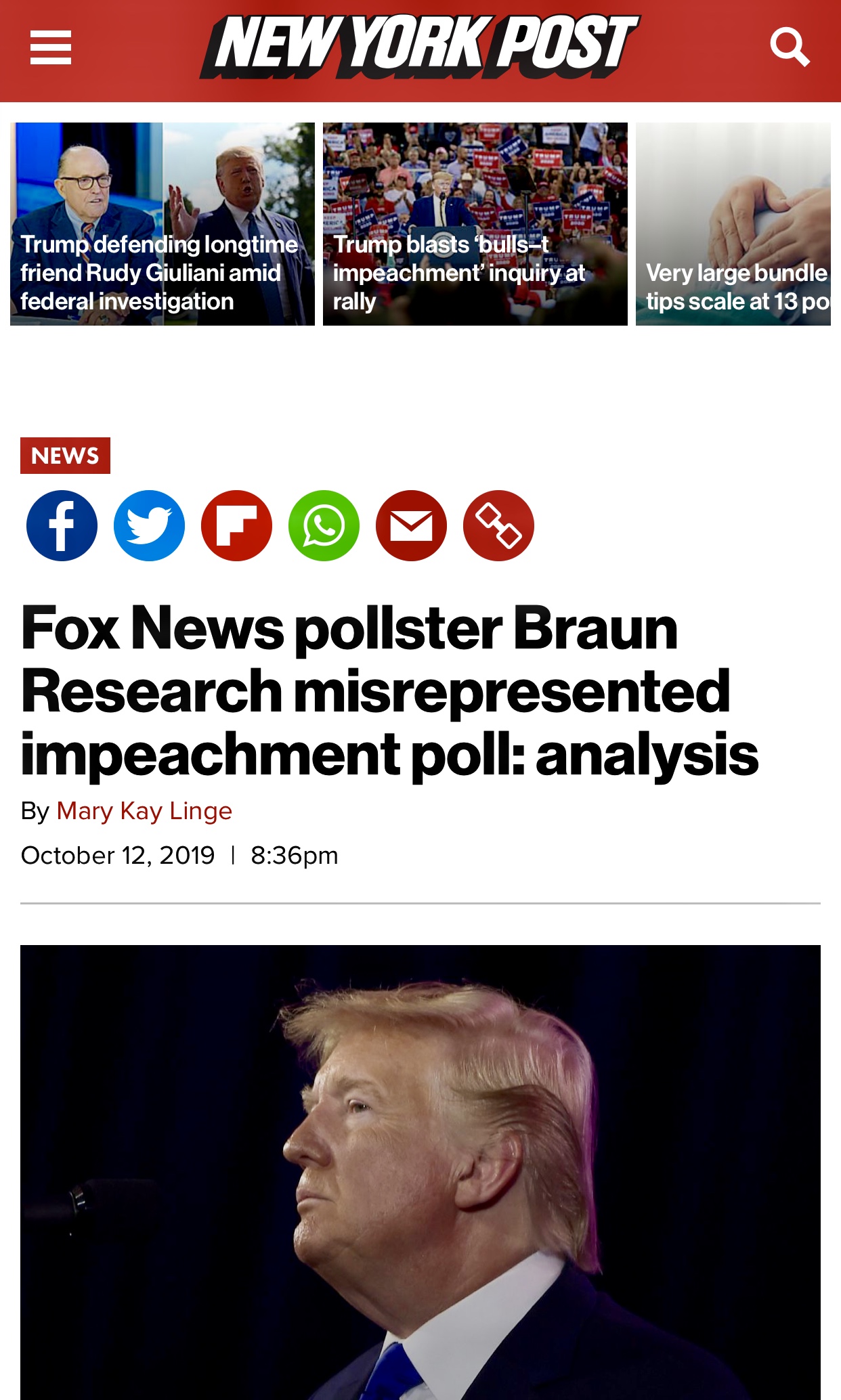 Fox News pollster Braun Misrepresented Impeachment Poll