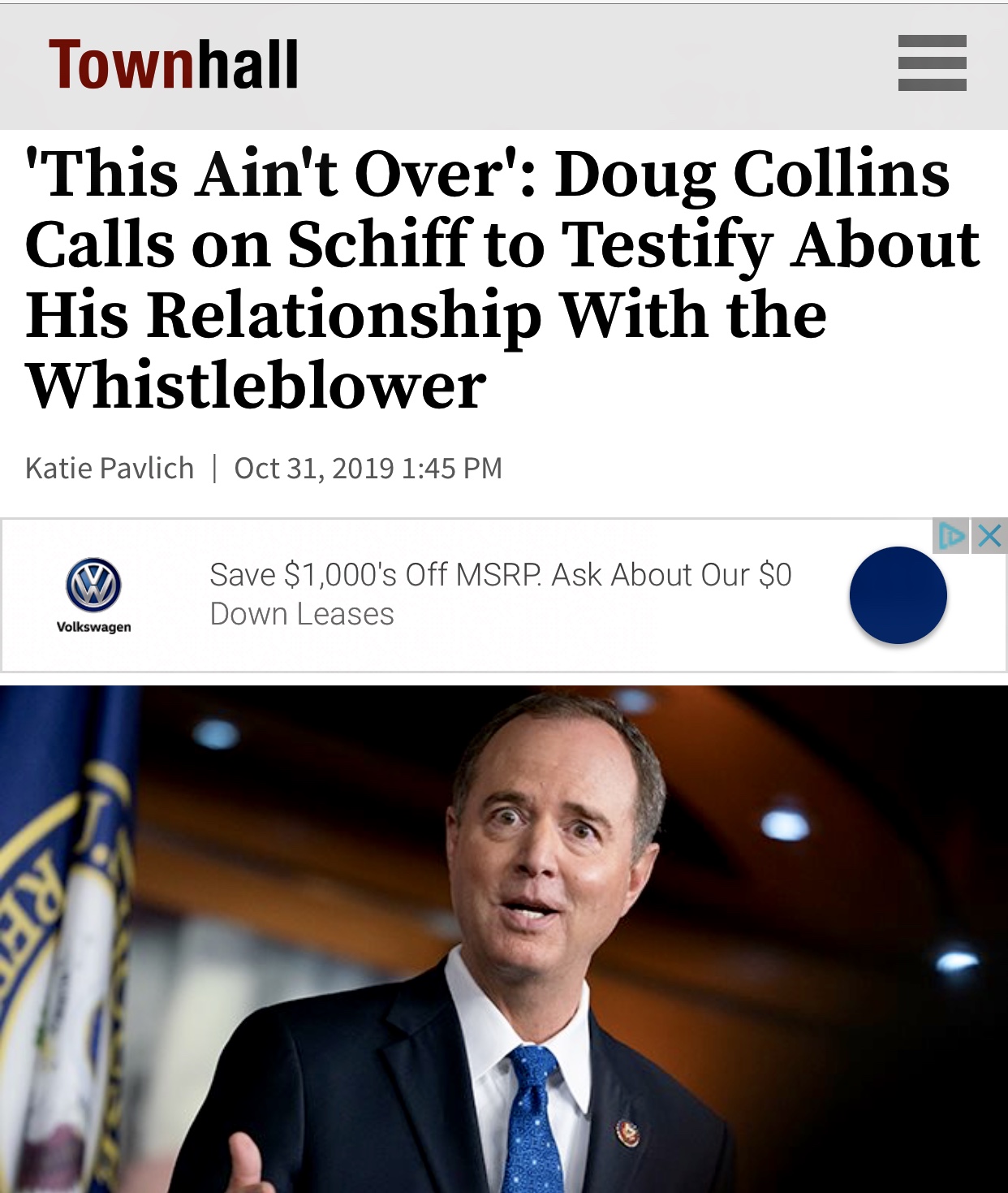 Doug Collins Calls on Schiff to Testify About His Relationship With Whistleblower
