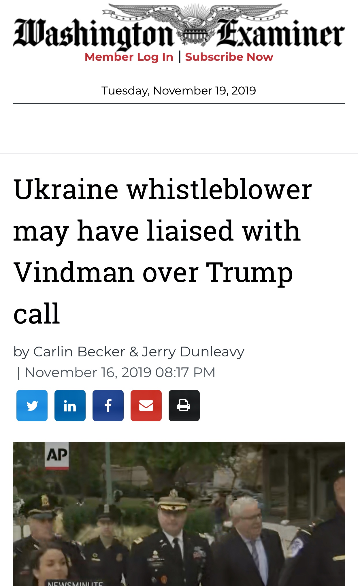 Ukraine Whistleblower Liaised with Lt Col Alexander Vindman over Trump call