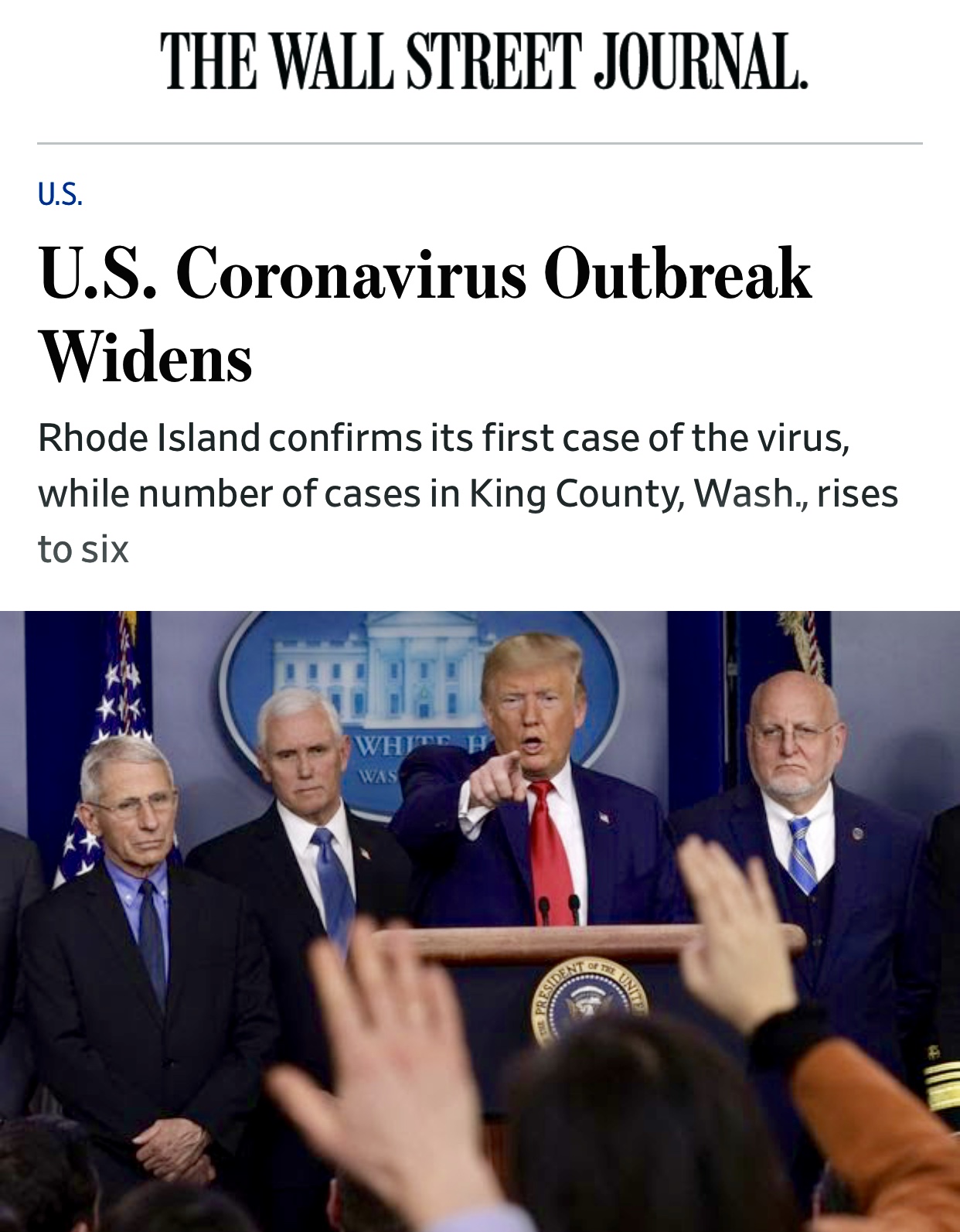 U.S. Coronavirus Outbreak Widens – WSJ