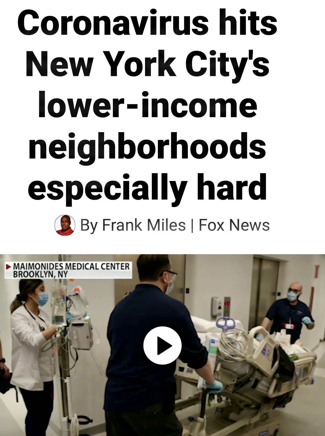 Coronavirus Hit’s New York City’s Lower Income Neighborhoods Especially Hard