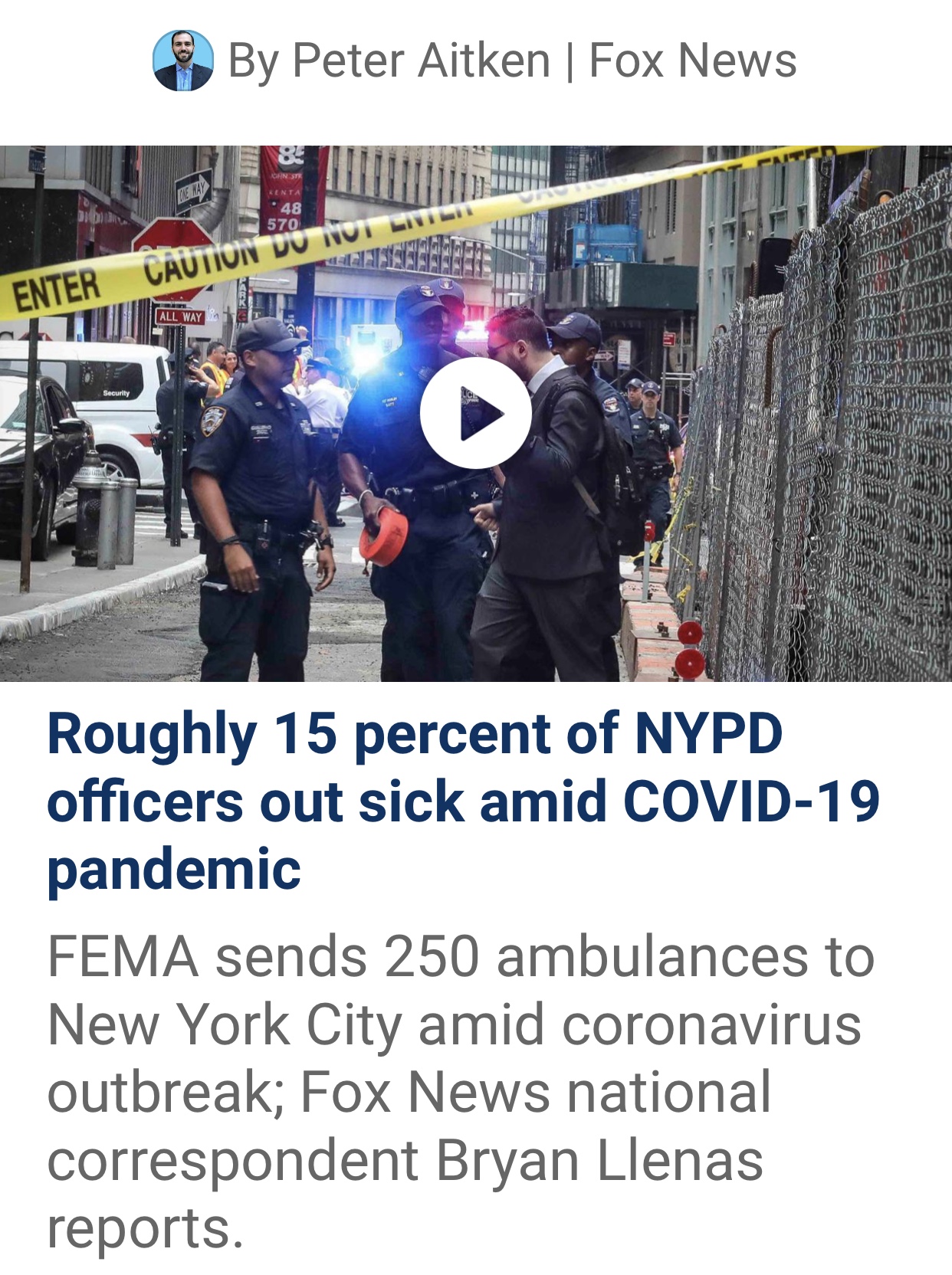 Murders in NY City Surge as Coronavirus Lockdown Continues