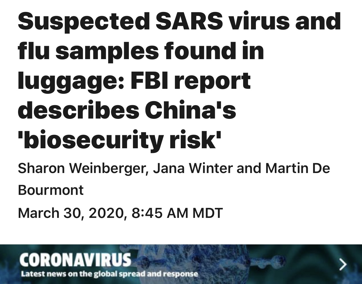 ‪FBI Report On China’s Biosecurity Risks‬
