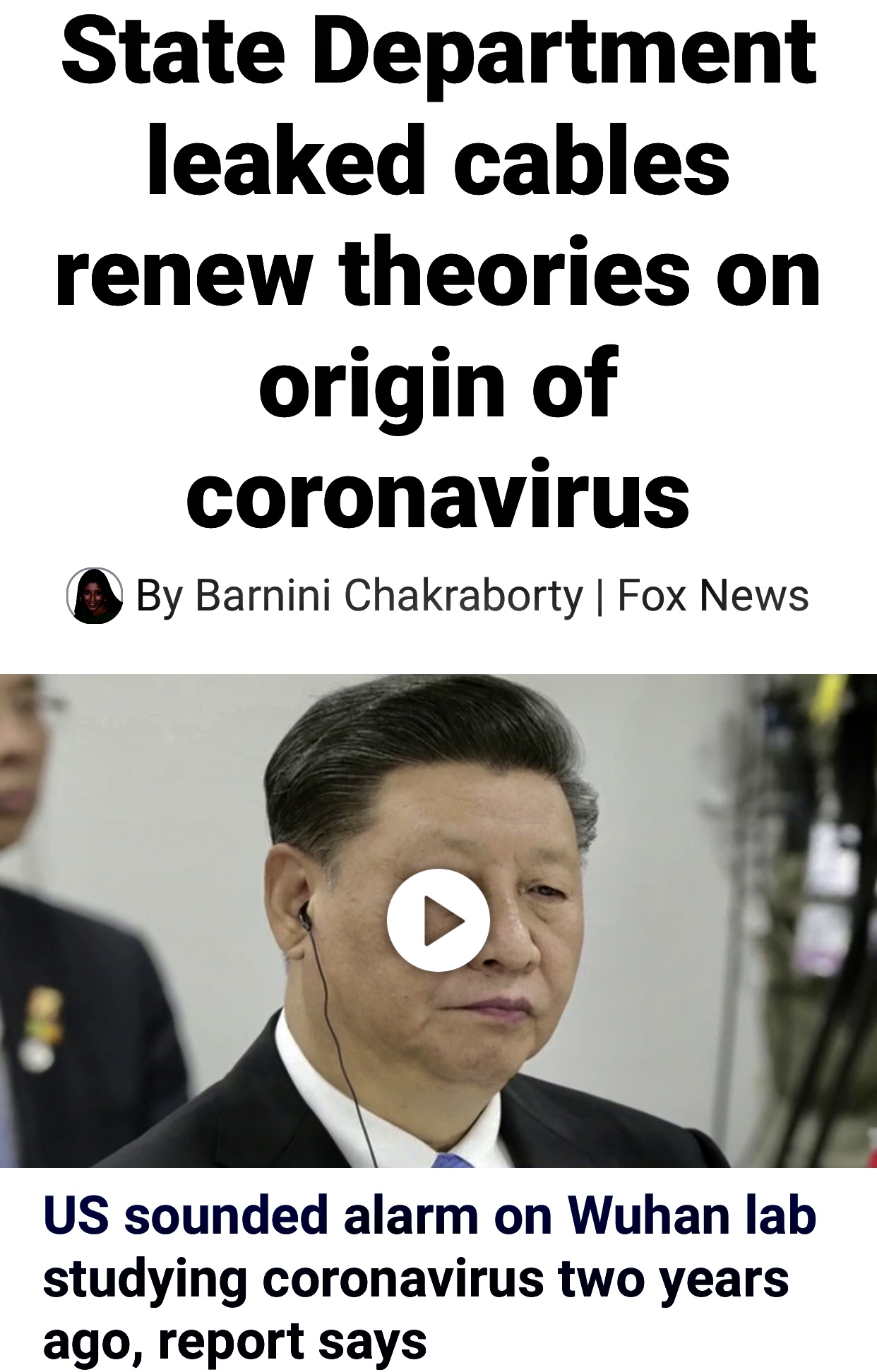 State Department Leaked Cables Renewing Theories of Origin On Coronavirus