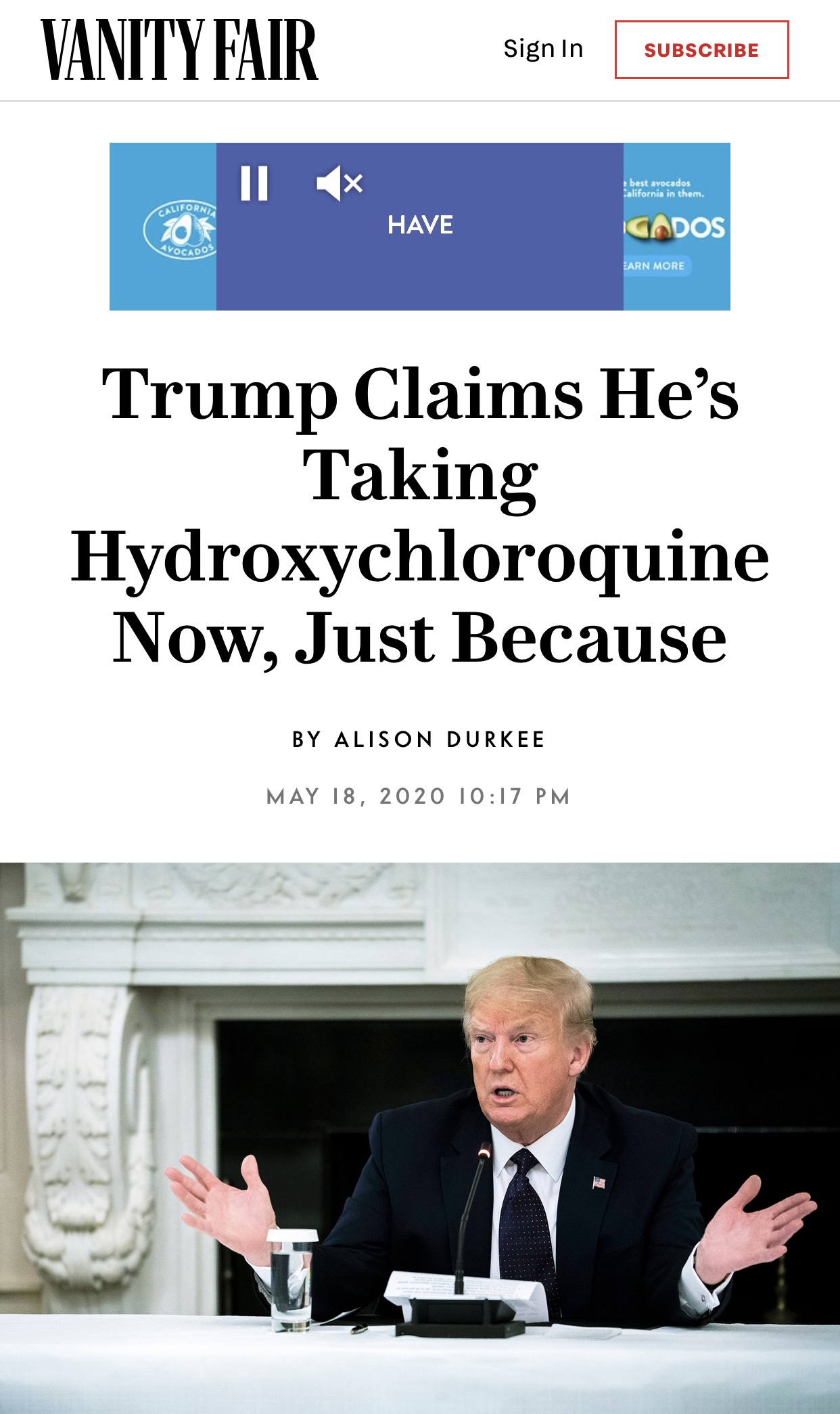 President Trump shared with the American Public he is taking Hydroxychloroquine