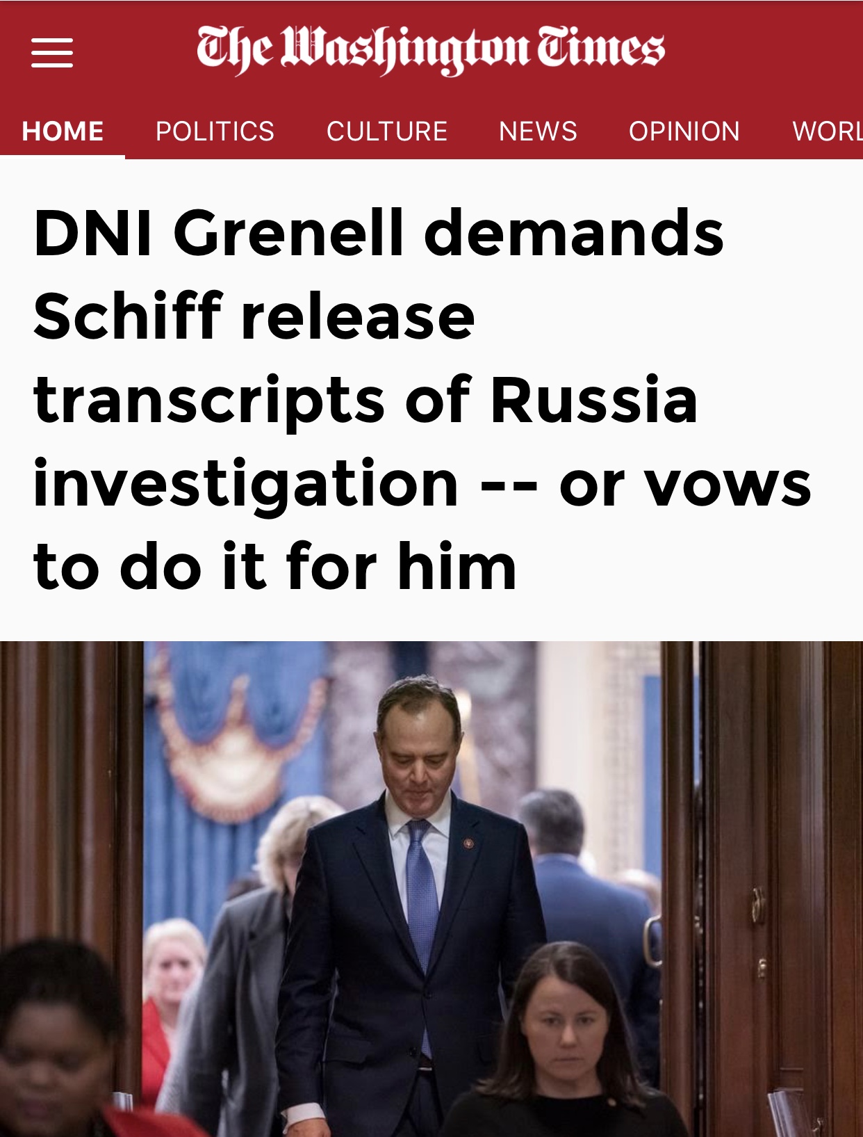 Richard Grenell calls on Adam Schiff to honor his promise to release transcripts of investigations