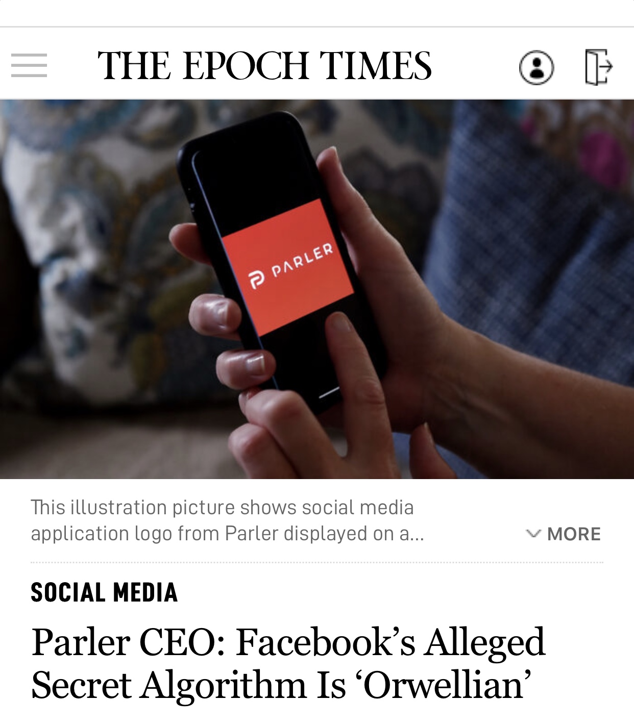 Parler CEO: Facebook’s Alleged Secret Algorithm Is ‘Orwellian’