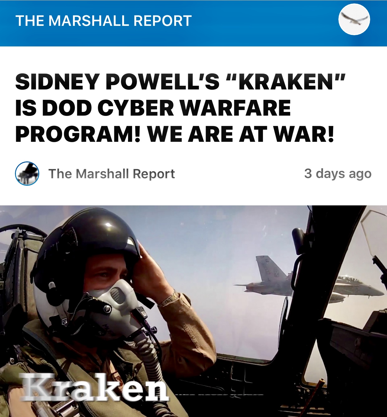 SIDNEY POWELL’S “KRAKEN” IS DOD CYBER WARFARE PROGRAM! WE ARE AT WAR!