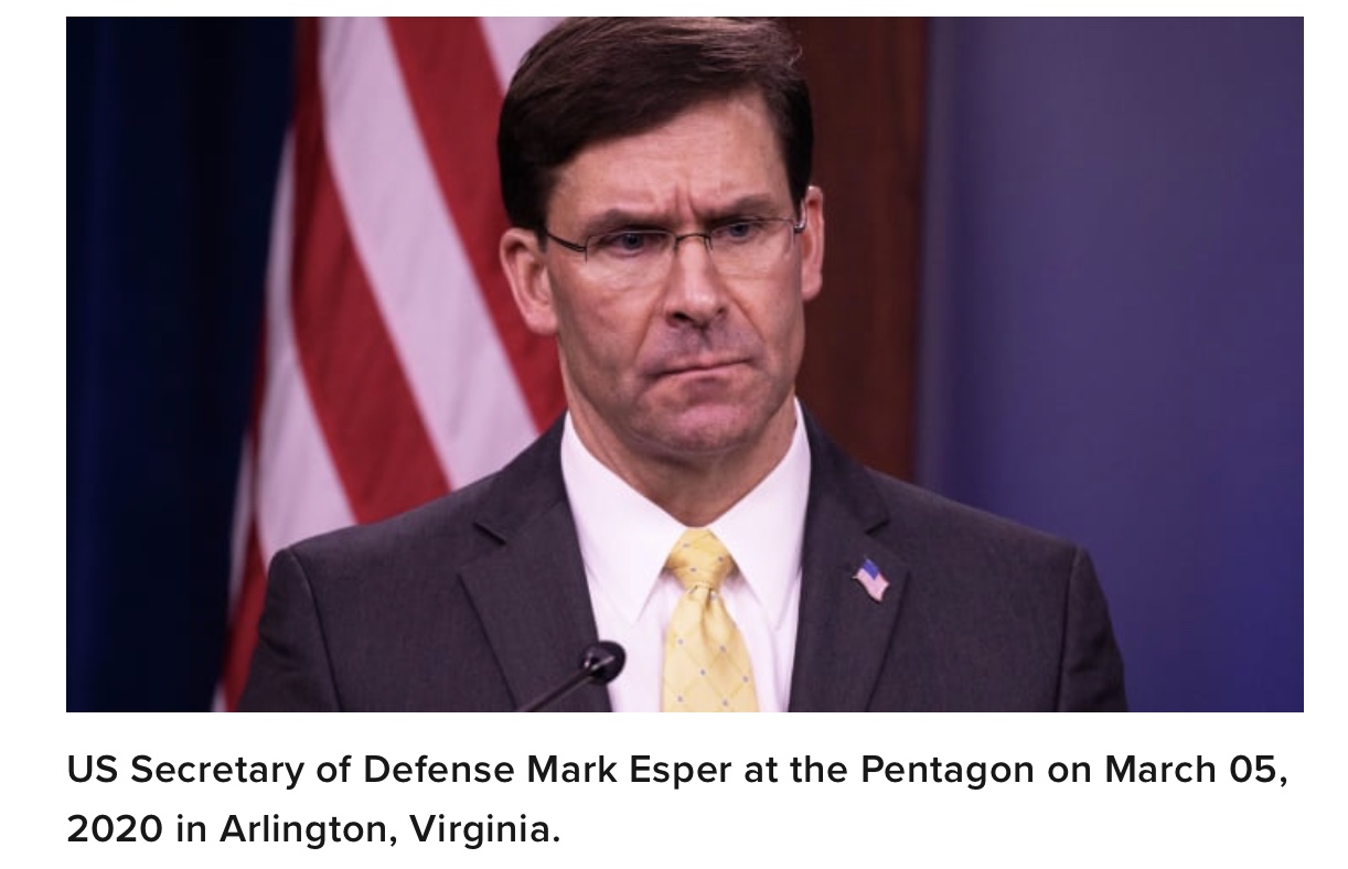 President Trump says Defense Secretary Mark Esper has been ‘terminated’