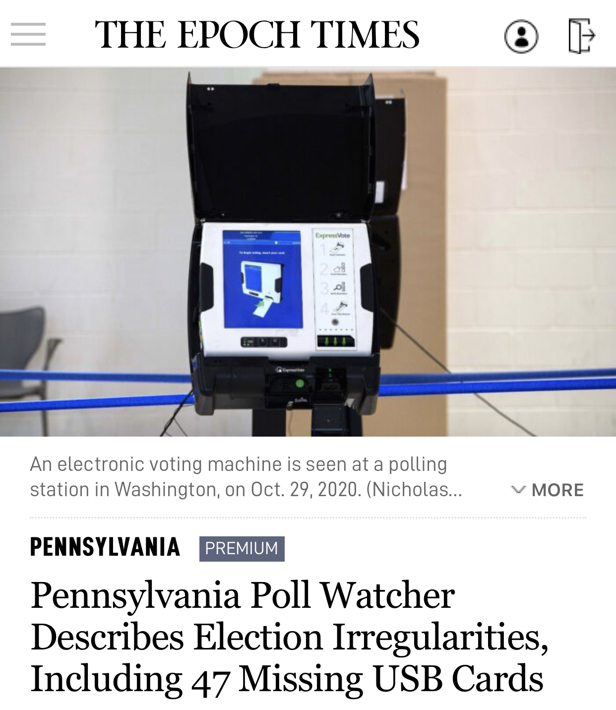 Pennsylvania Poll Watcher Describes Election Irregularities, Including 47 Missing USB Cards