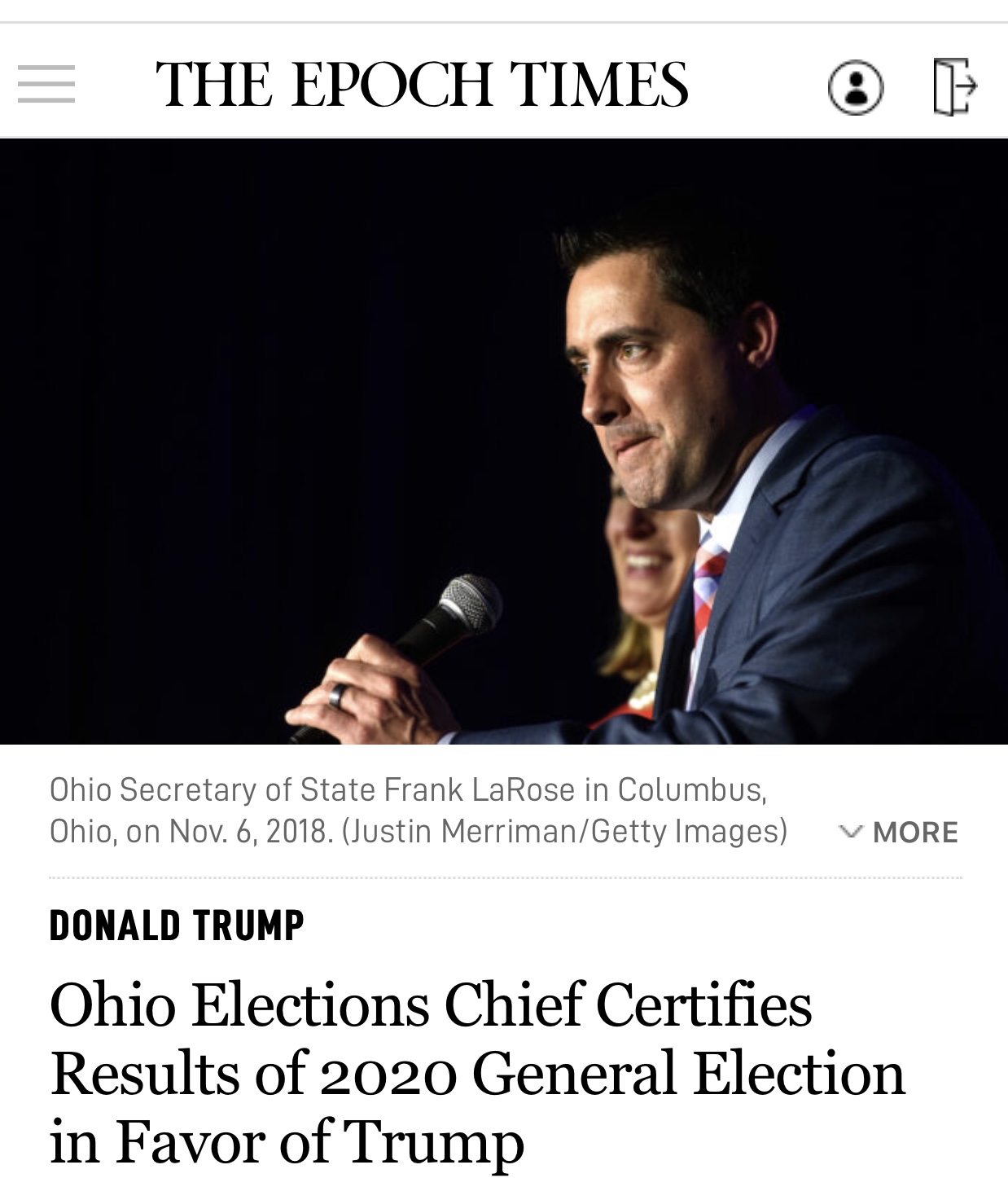 Ohio Elections Chief Certifies Results of 2020 General Election in Favor of President Trump