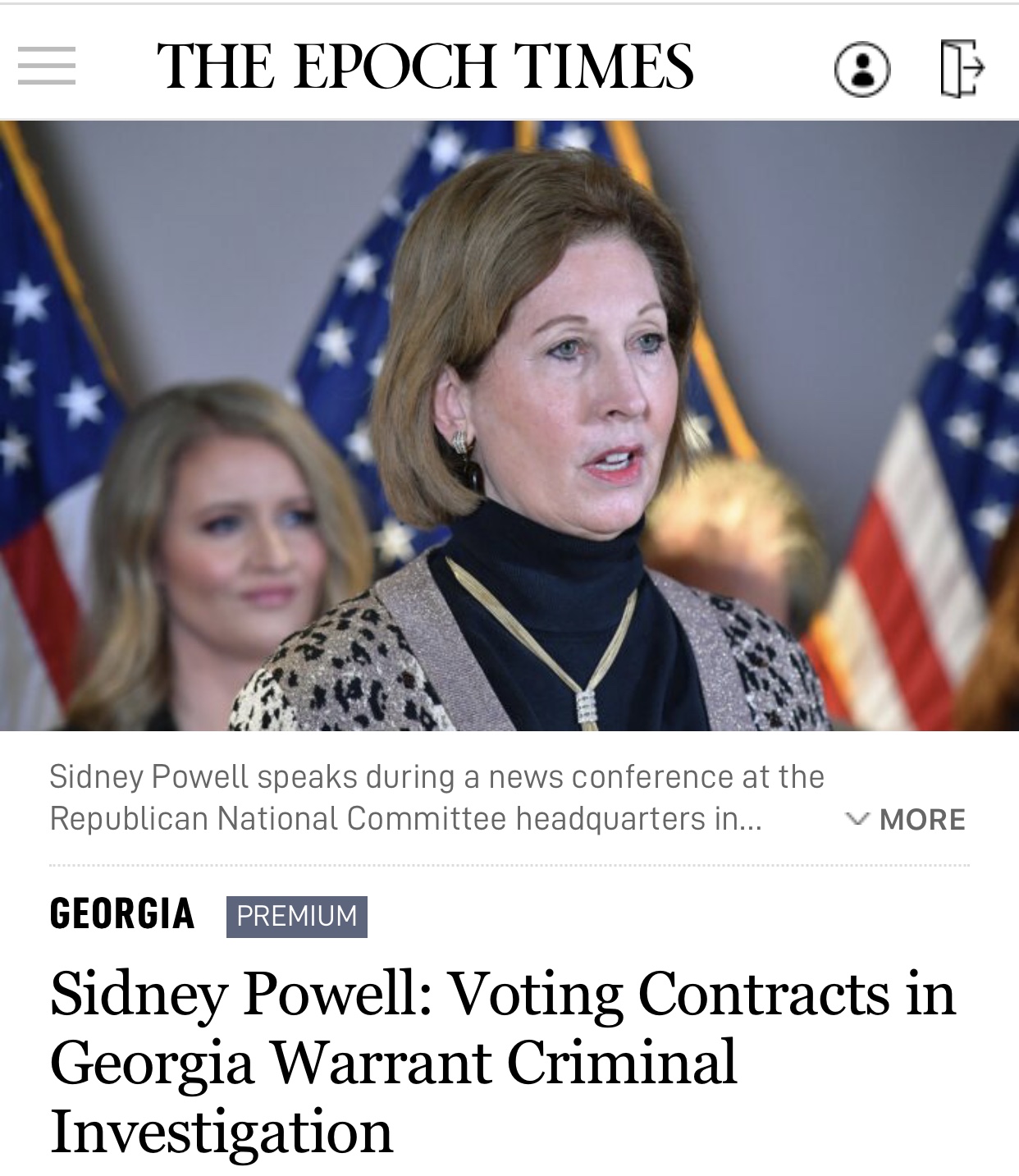 Sidney Powell: Voting Contracts in Georgia Warrant Criminal Investigation