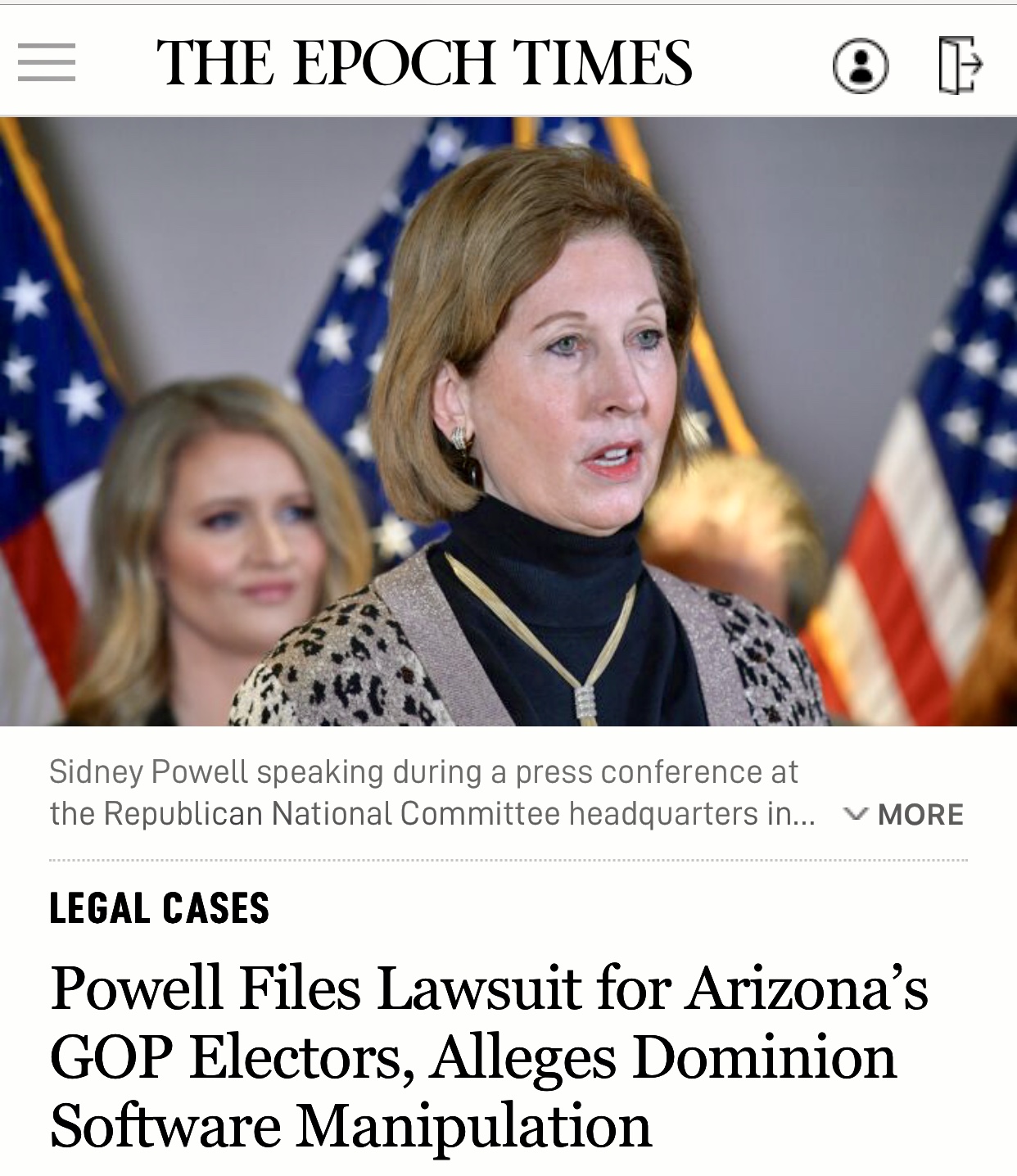 Powell Files Lawsuit for Arizona’s GOP Electors, Alleges Dominion Software Manipulation