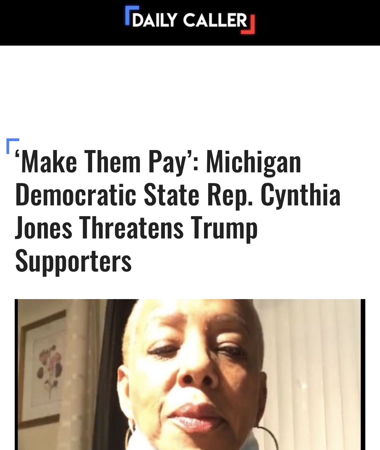 ‘Make Them Pay’: Michigan Democratic State Rep. Cynthia Jones Threatens Trump Supporters
