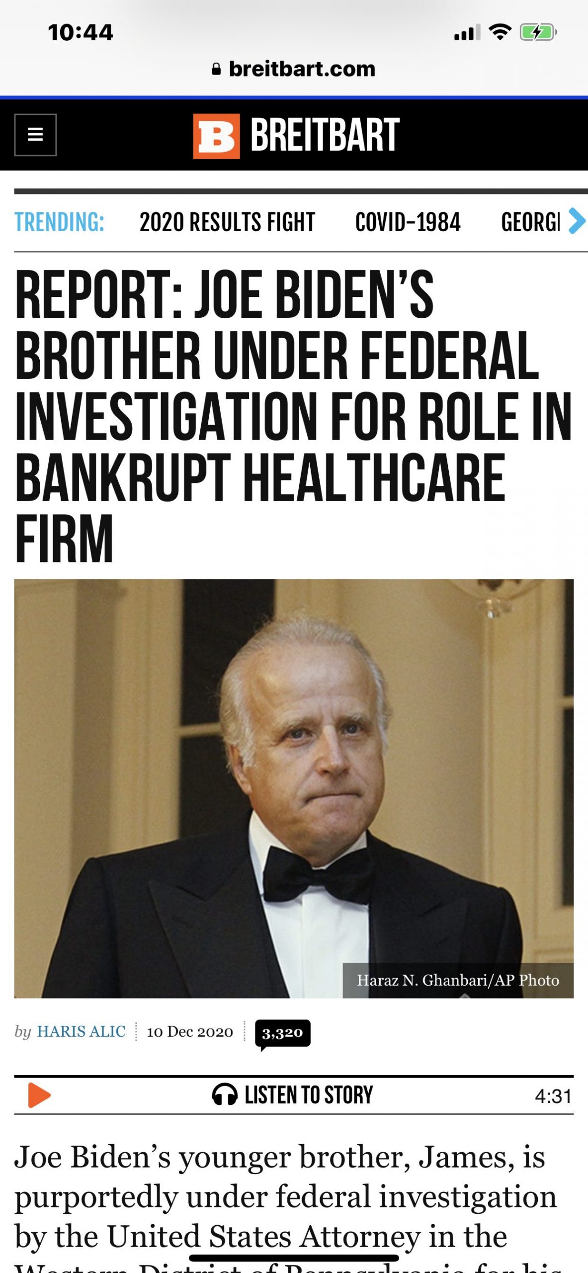 Joe Biden’s brother Jim Biden is under a Federal Investigation for Role in Bankrupt Healthcare