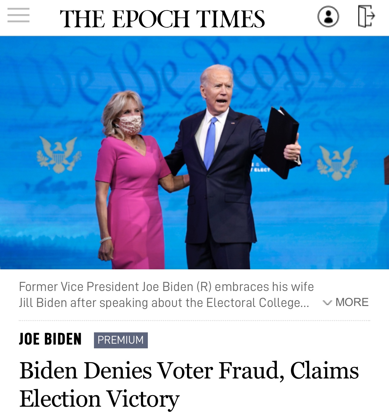 Biden Denies Voter Fraud, Claims Election Victory
