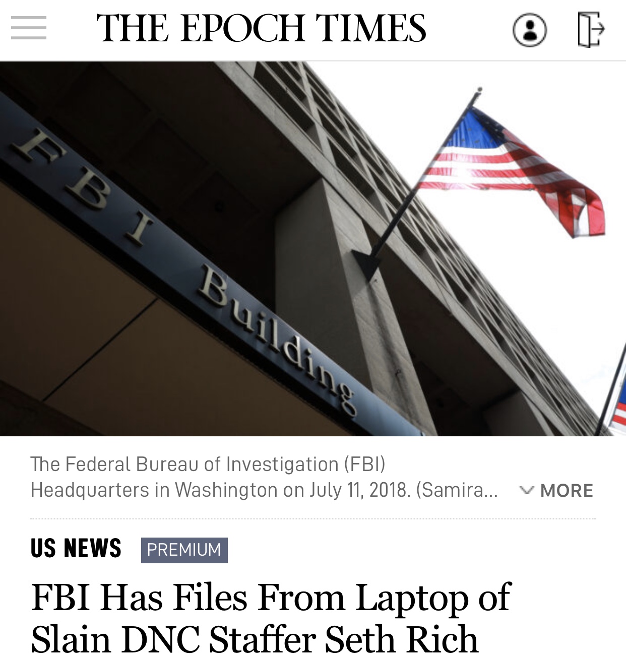 FBI Has Files From Laptop of Slain DNC Staffer Seth Rich