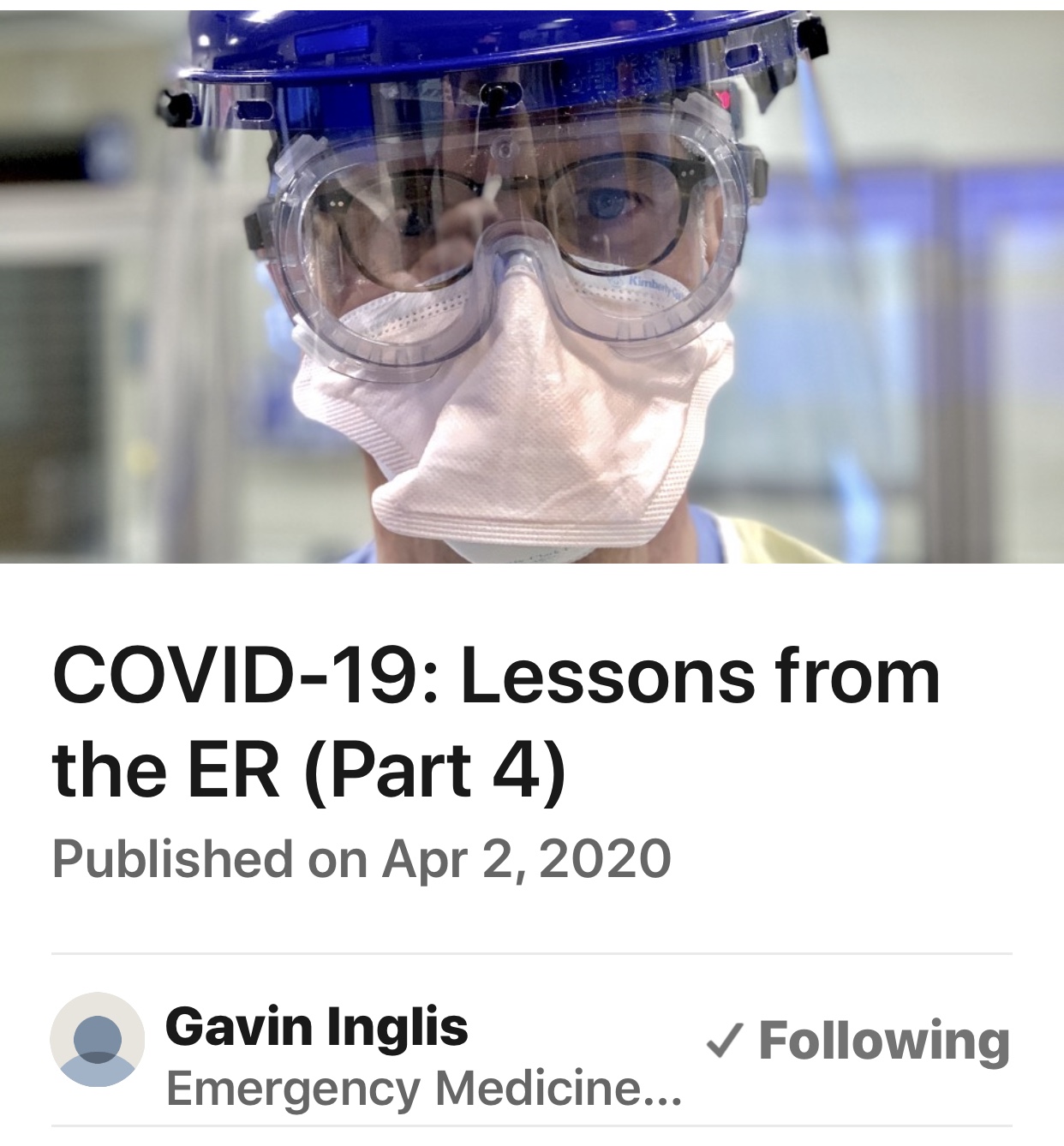 Lessons from the ER #4 – Coronavirus Update #4