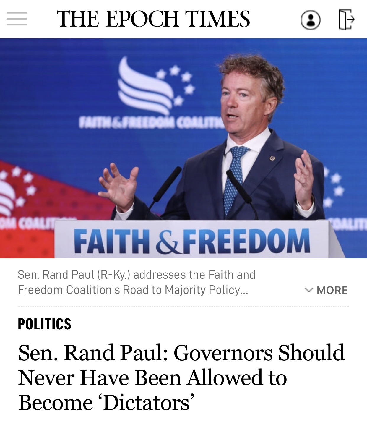 Stunning Sen. Rand Paul: Governors Should Never Have Been Allowed to Become ‘Dictators’