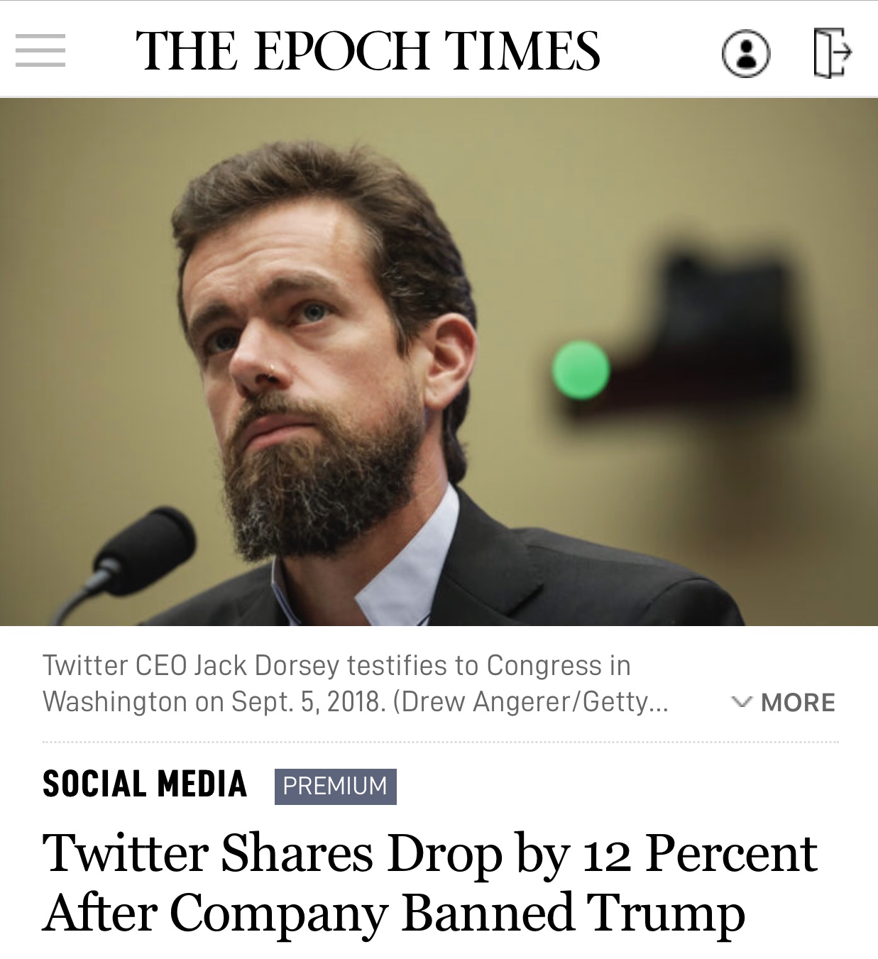 Twitter Shares Drop by 12 Percent After Company Banned Trump