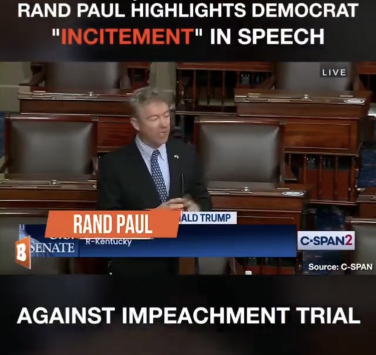 Senator Rand Paul Addressing Congress Against an Impeachment Trial