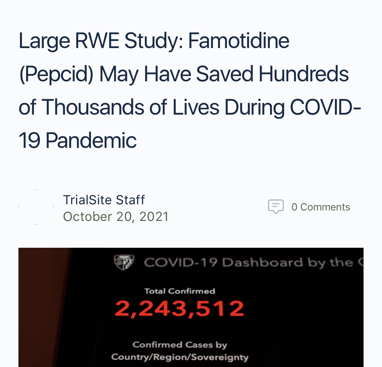 🚨Large Study: Pepcid May Have Saved Hundreds of Thousands During COVID Pandemic