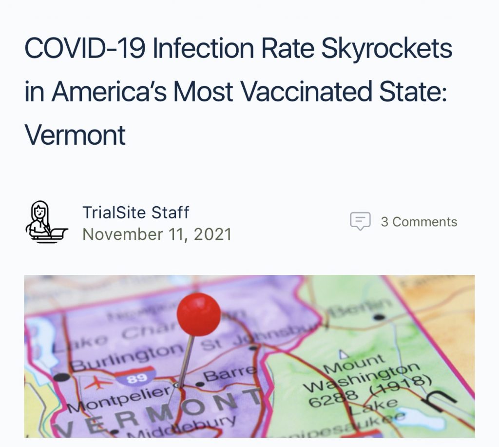 🚨🚨🚨COVID-19 Infection Rate Skyrockets in America’s Most Vaccinated State: Vermont